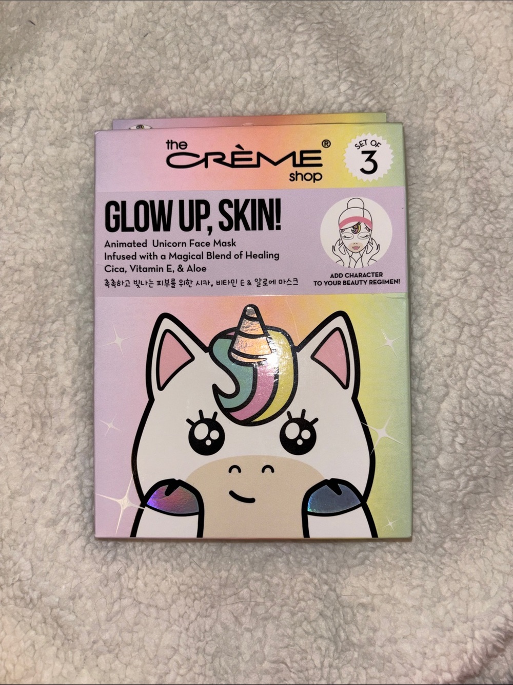 The Crème Shop Glow Up, Skin! Unicorn Face Mask - Pastel Multi (Set of 3)